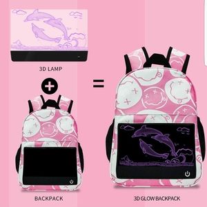Toddler Dolphin School Backpack 3D Glow